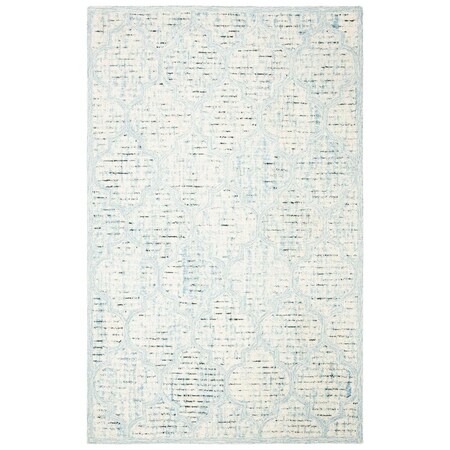 Safavieh Abstract Hand Tufted Medium Rectangle Area RugIvory & Turquoise 6 x 9 ft. ABT474K-6